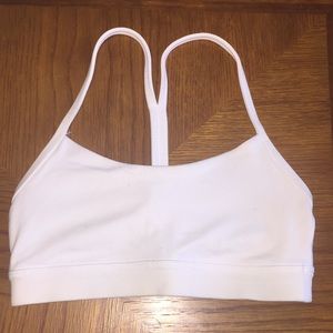 Lululemon Size 2 White Flow Y Sports Bra